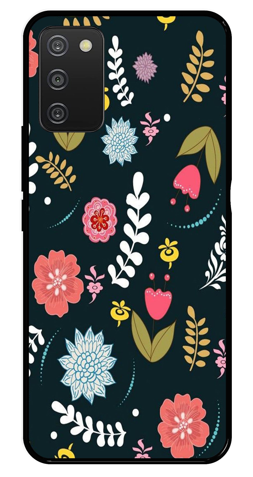 Floral Pattern2 Metal Mobile Case for Samsung Galaxy A03s Floral Pattern2 Metal Mobile Case for Samsung Galaxy A03s (Design No -12)