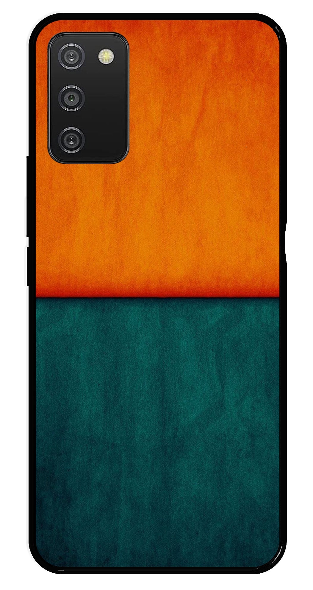 Orange Green Pattern Metal Mobile Case for Samsung Galaxy A03s Orange Green Pattern Metal Mobile Case for Samsung Galaxy A03s (Design No -45)