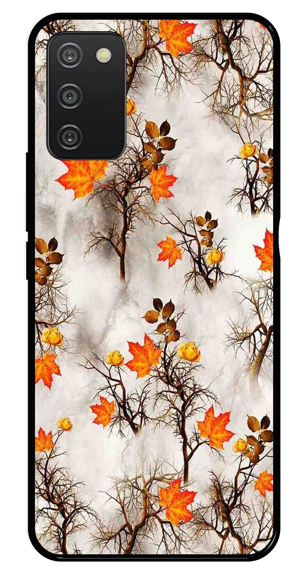 Autumn leaves Metal Mobile Case for Samsung Galaxy A03s (Design No -55)