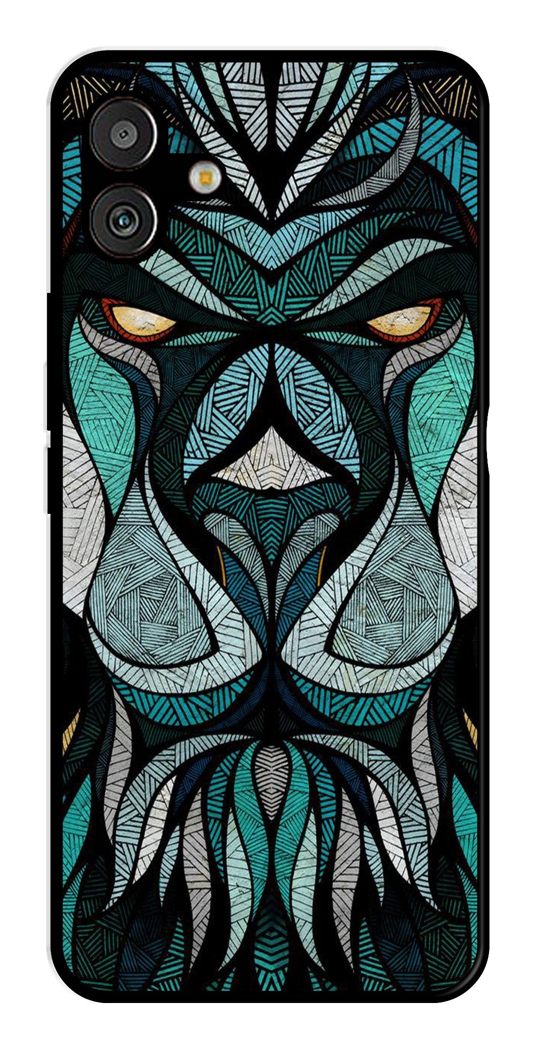 Lion Pattern Metal Mobile Case for Samsung Galaxy A04 Lion Pattern Metal Mobile Case for Samsung Galaxy A04 (Design No -40)
