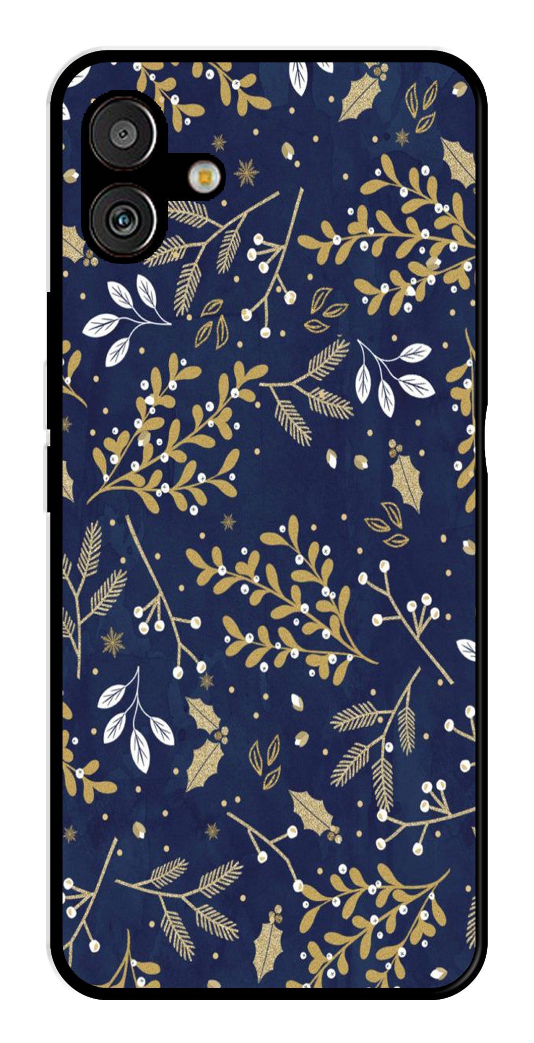 Floral Pattern Metal Mobile Case for Samsung Galaxy A04 Floral Pattern Metal Mobile Case for Samsung Galaxy A04 (Design No -52)