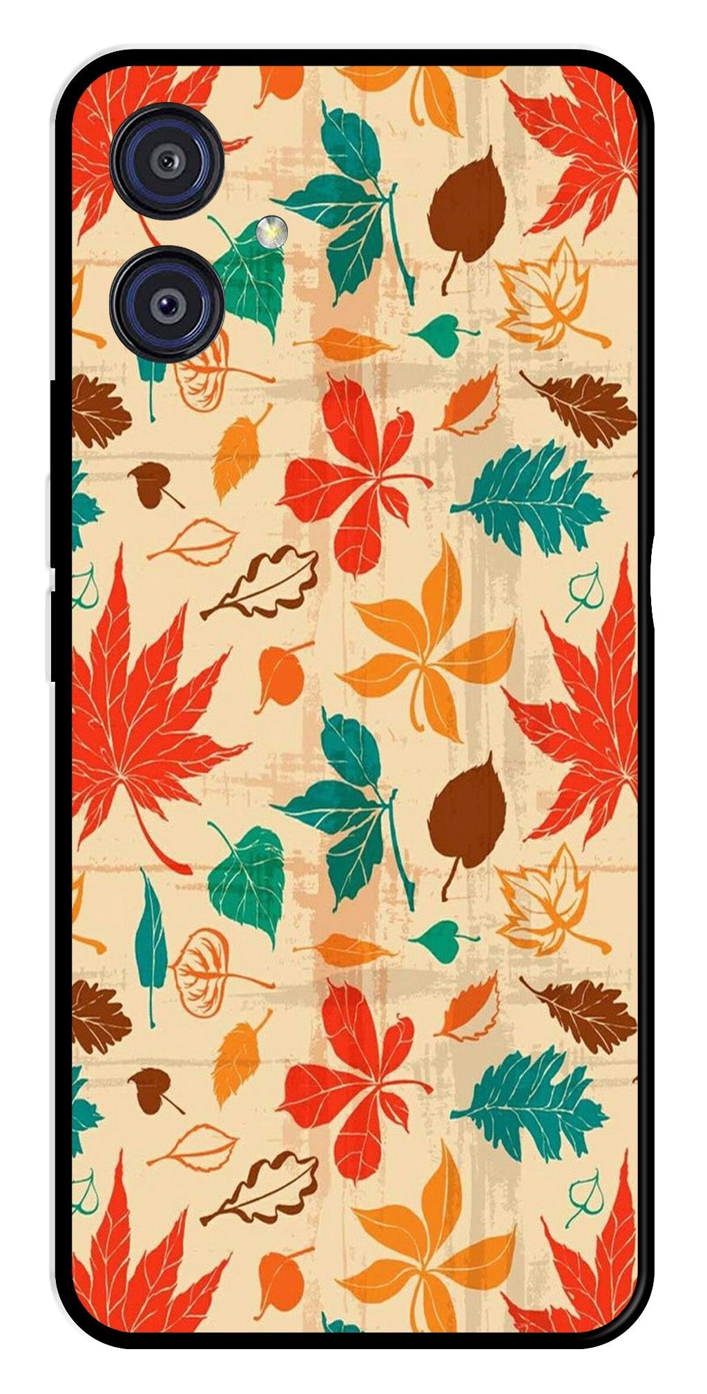 Leafs Design Metal Mobile Case for Samsung Galaxy A04E Leafs Design Metal Mobile Case for Samsung Galaxy A04E (Design No -14)