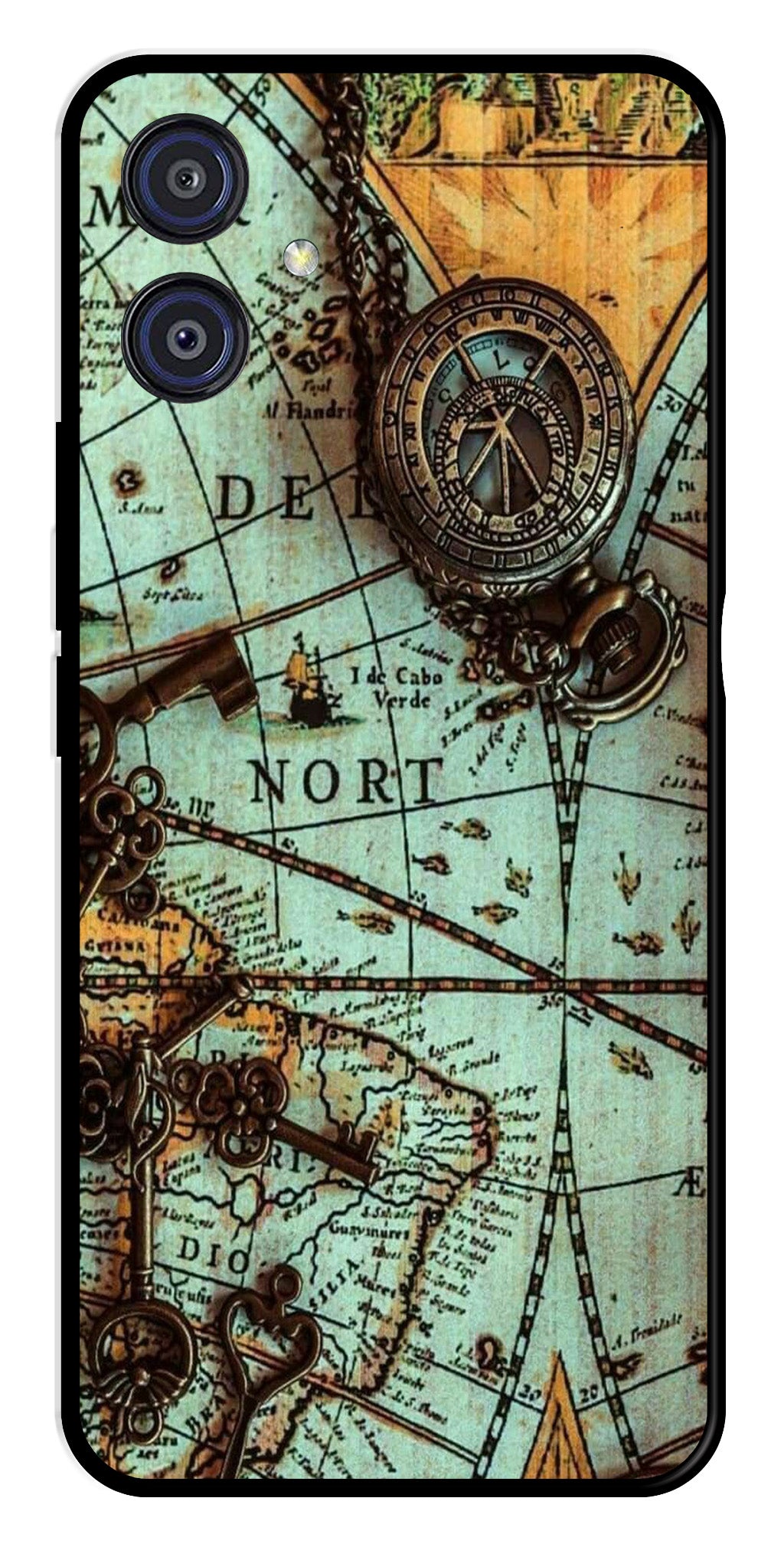 Map Design Metal Mobile Case for Samsung Galaxy A04E Map Design Metal Mobile Case for Samsung Galaxy A04E (Design No -54)