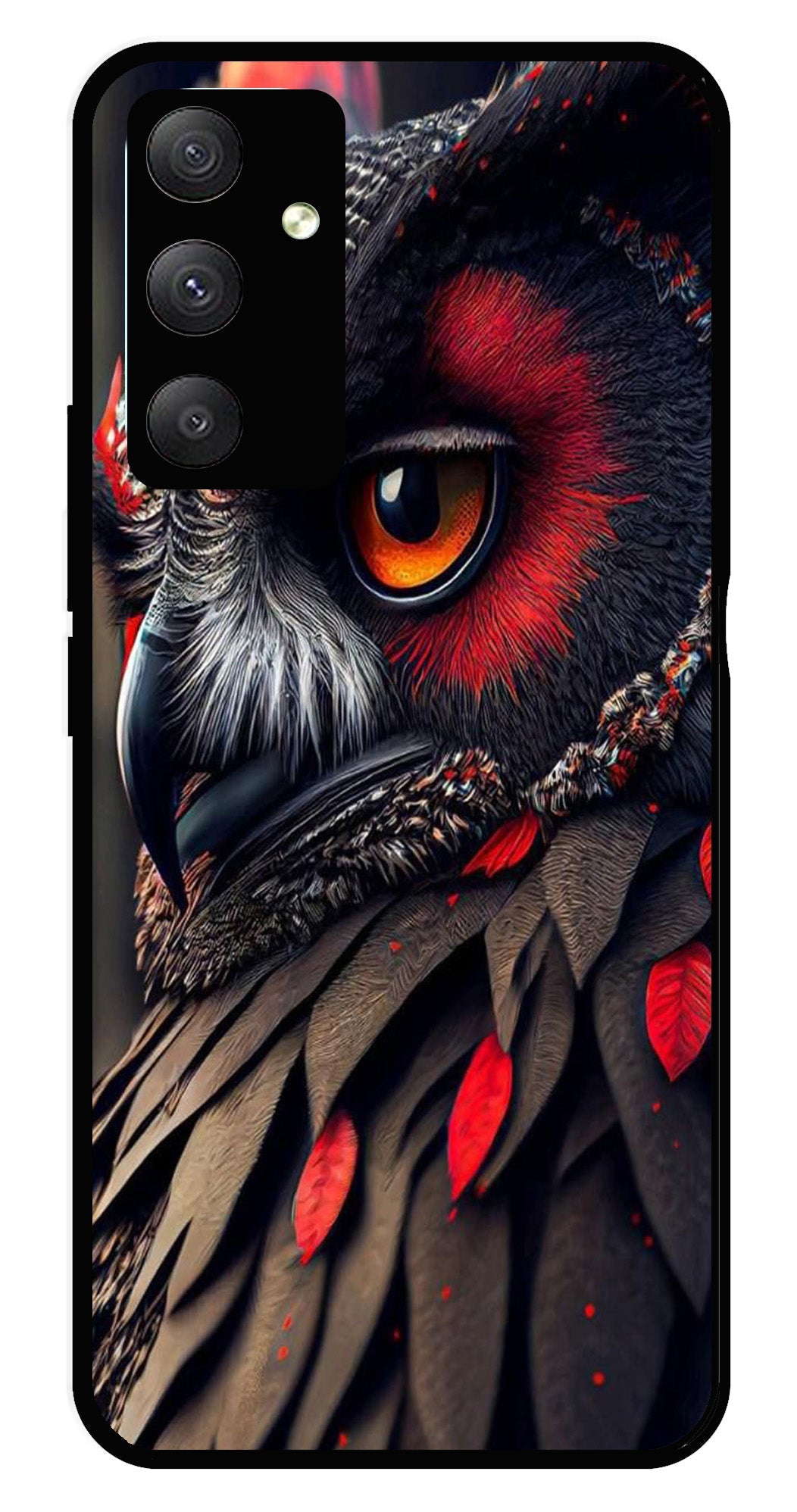 Owl Design Metal Mobile Case for Samsung Galaxy A04s Owl Design Metal Mobile Case for Samsung Galaxy A04s (Design No -26)