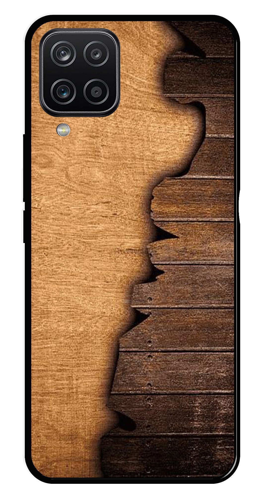 Wooden Design Metal Mobile Case for Samsung Galaxy A12 Wooden Design Metal Mobile Case for Samsung Galaxy A12 (Design No -13)