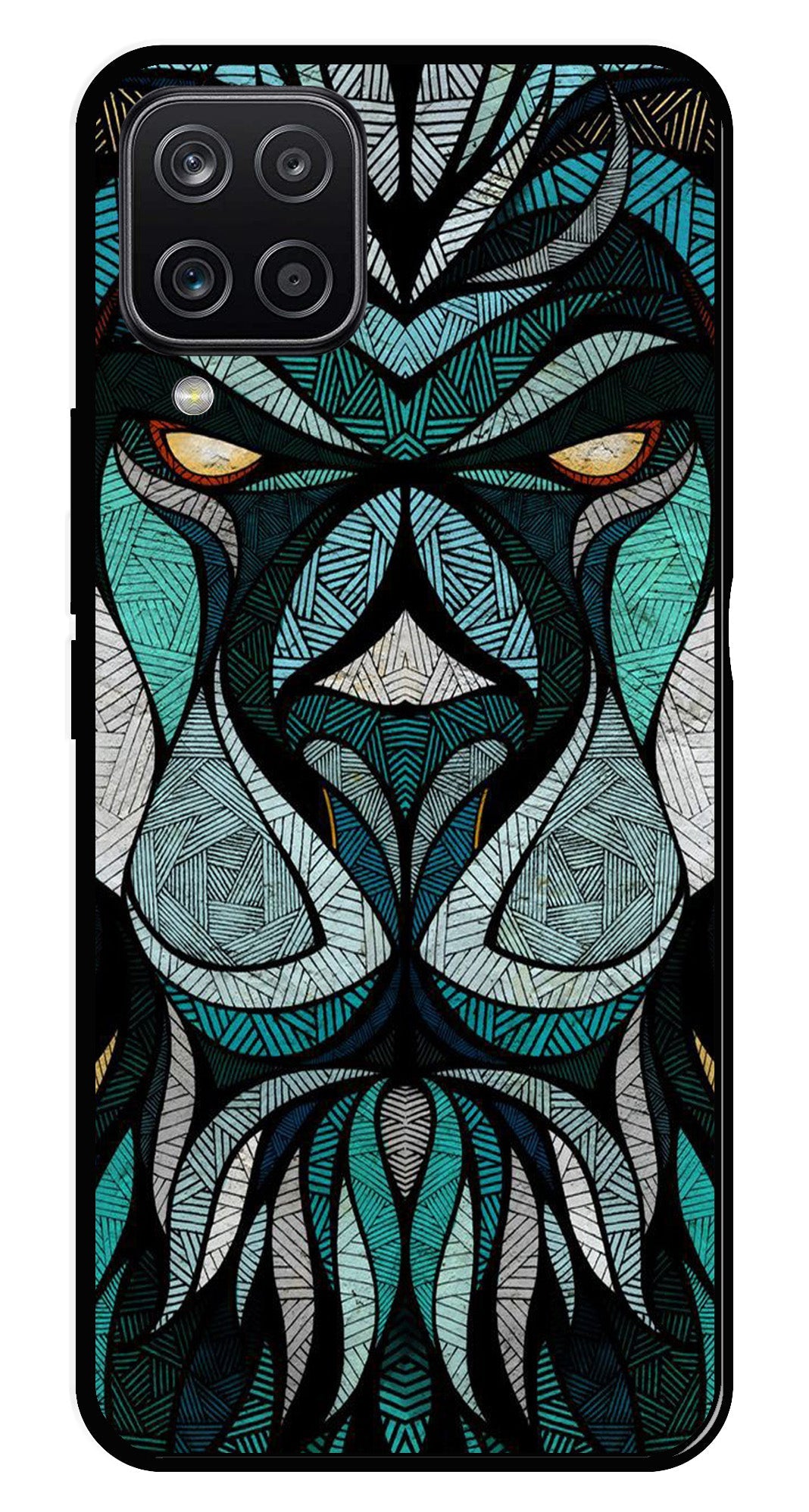 Lion Pattern Metal Mobile Case for Samsung Galaxy A12 Lion Pattern Metal Mobile Case for Samsung Galaxy A12 (Design No -40)