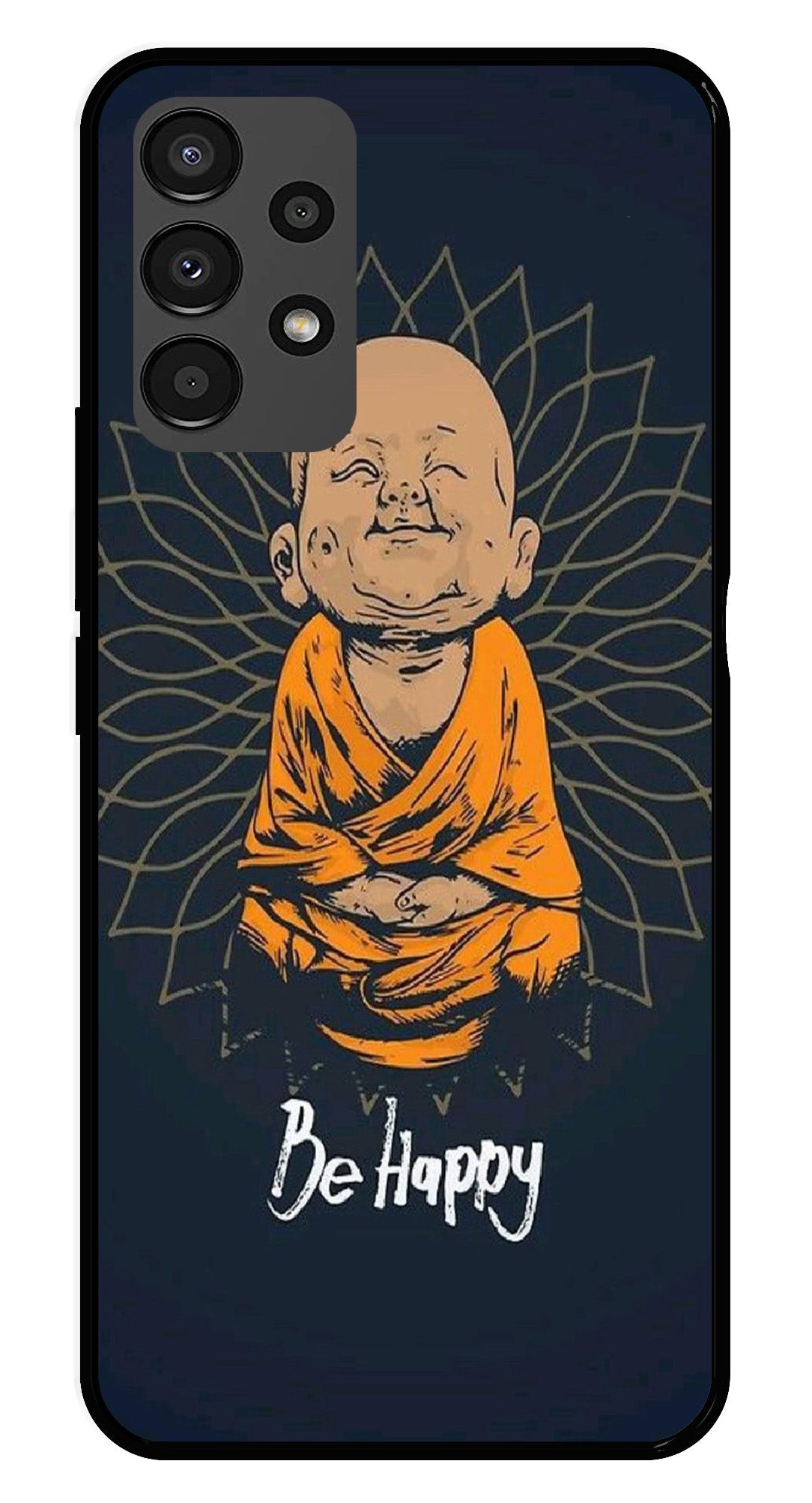 Be Happy Metal Mobile Case for Samsung Galaxy A13 4G Be Happy Metal Mobile Case for Samsung Galaxy A13 4G (Design No -27)
