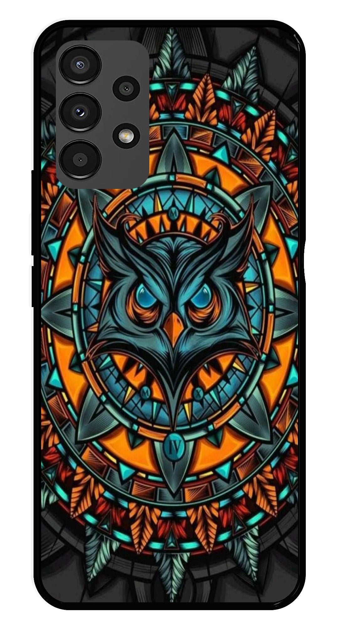 Owl Pattern Metal Mobile Case for Samsung Galaxy A13 4G Owl Pattern Metal Mobile Case for Samsung Galaxy A13 4G (Design No -42)