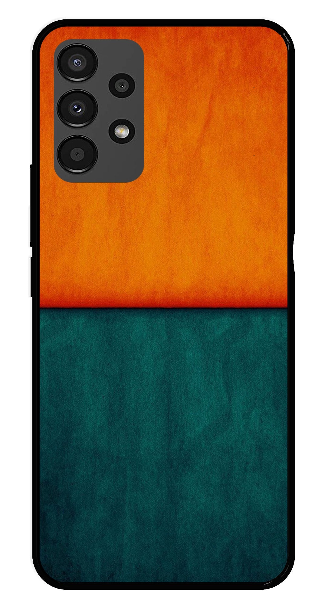 Orange Green Pattern Metal Mobile Case for Samsung Galaxy A13 4G Orange Green Pattern Metal Mobile Case for Samsung Galaxy A13 4G (Design No -45)