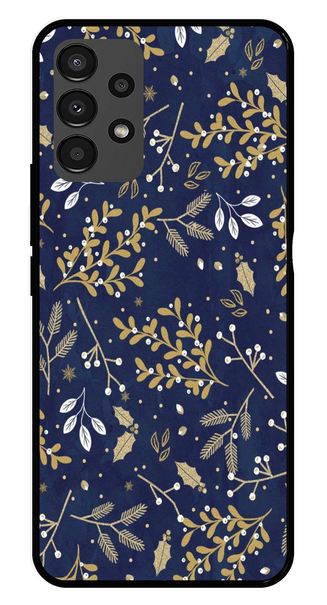 Floral Pattern Metal Mobile Case for Samsung Galaxy A13 4G Floral Pattern Metal Mobile Case for Samsung Galaxy A13 4G (Design No -52)