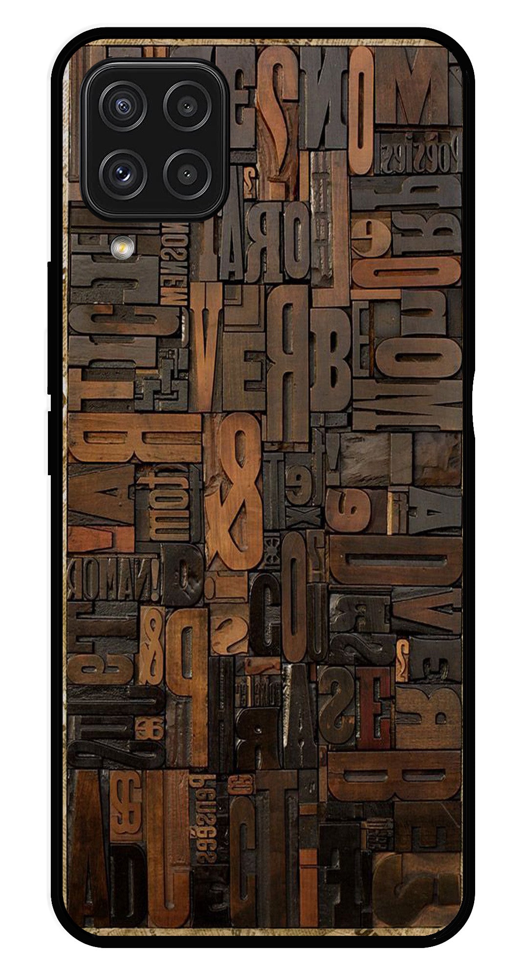 Alphabets Metal Mobile Case for Samsung Galaxy A22 4G Alphabets Metal Mobile Case for Samsung Galaxy A22 4G (Design No -32)