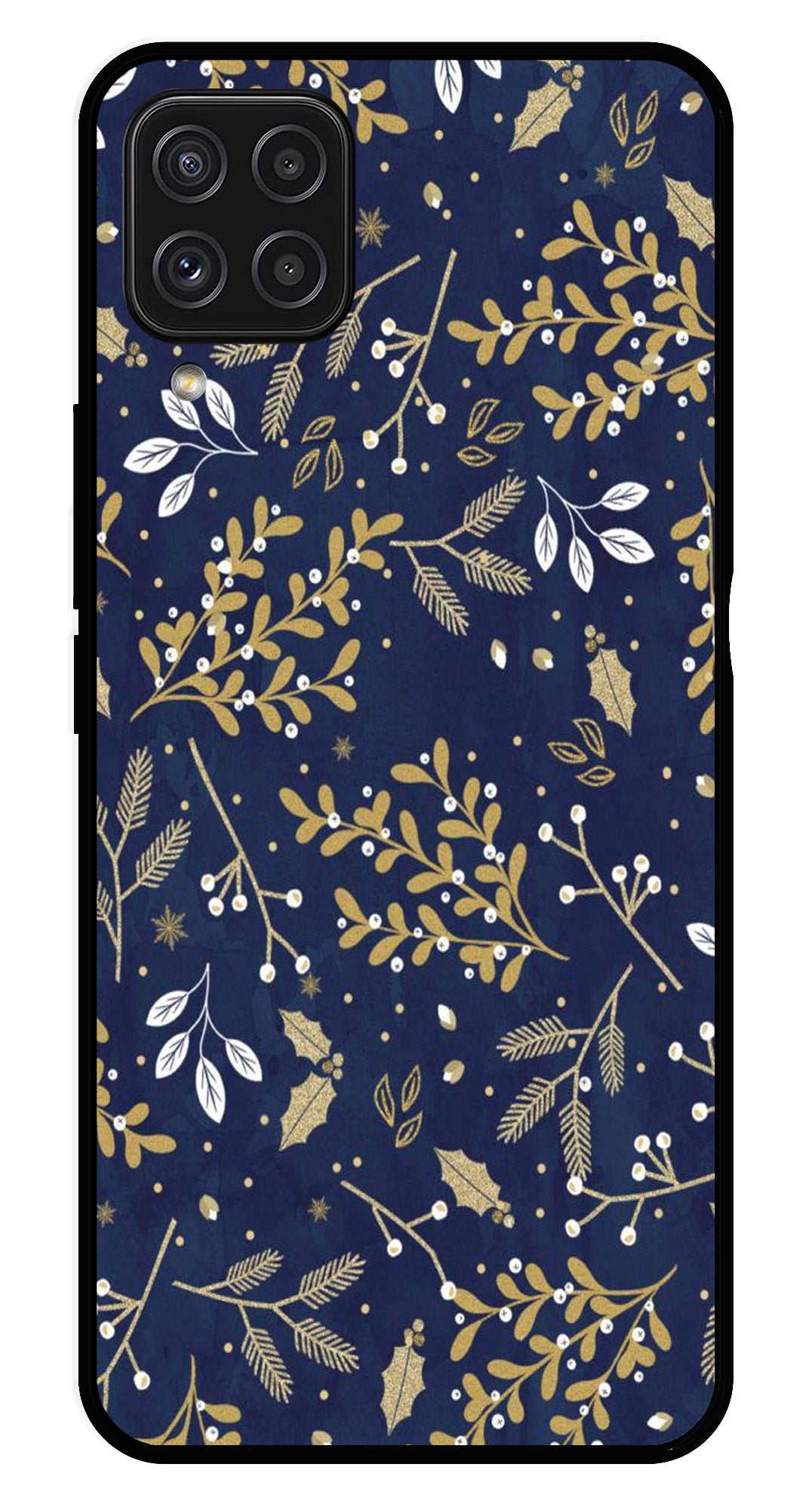 Floral Pattern Metal Mobile Case for Samsung Galaxy A22 4G Floral Pattern Metal Mobile Case for Samsung Galaxy A22 4G (Design No -52)