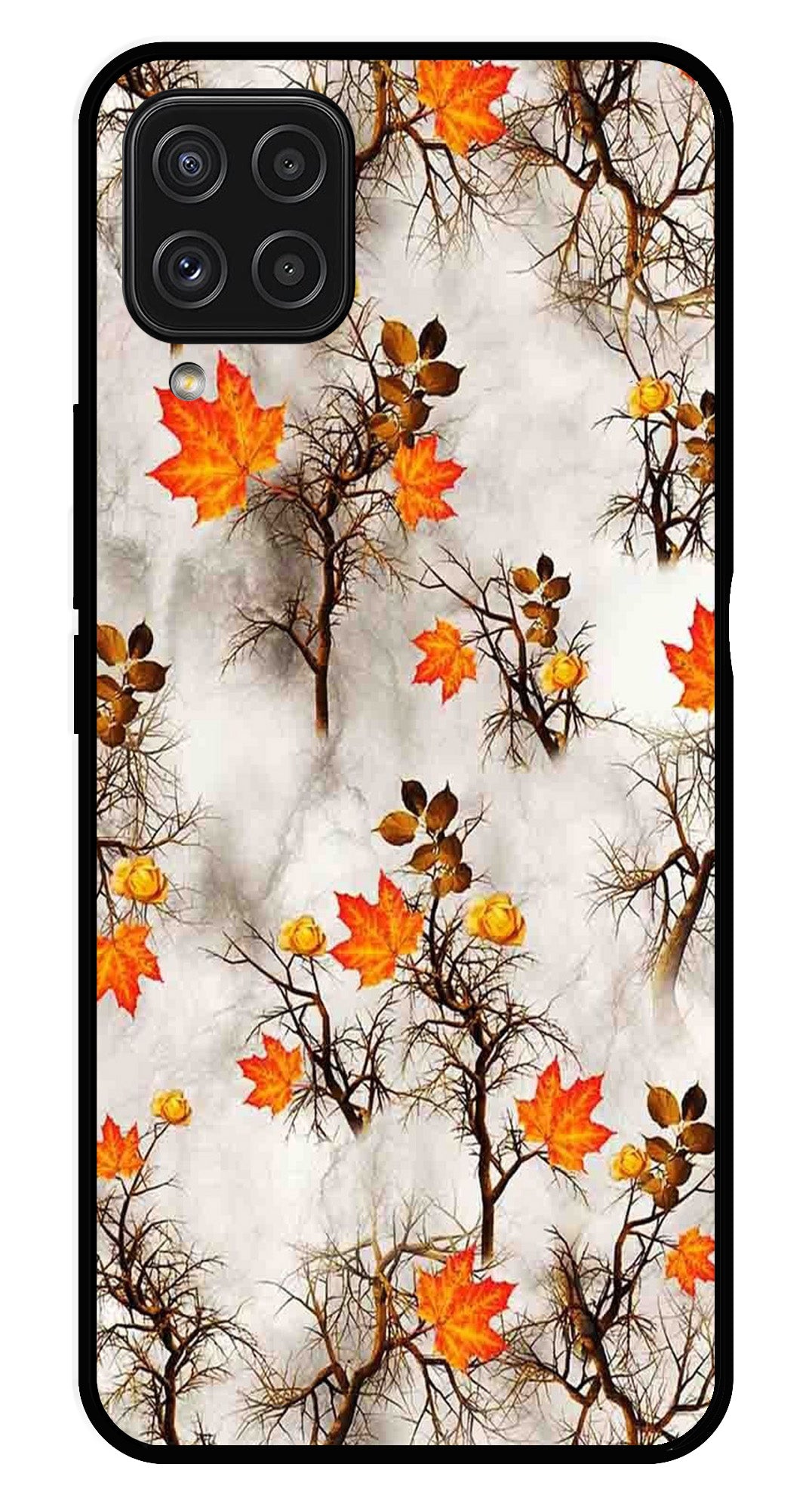 Autumn leaves Metal Mobile Case for Samsung Galaxy A22 4G Autumn leaves Metal Mobile Case for Samsung Galaxy A22 4G (Design No -55)
