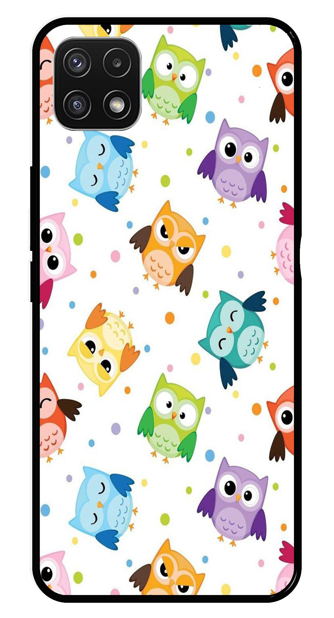 Owls Pattern Metal Mobile Case for Samsung Galaxy A22 5G Owls Pattern Metal Mobile Case for Samsung Galaxy A22 5G (Design No -20)