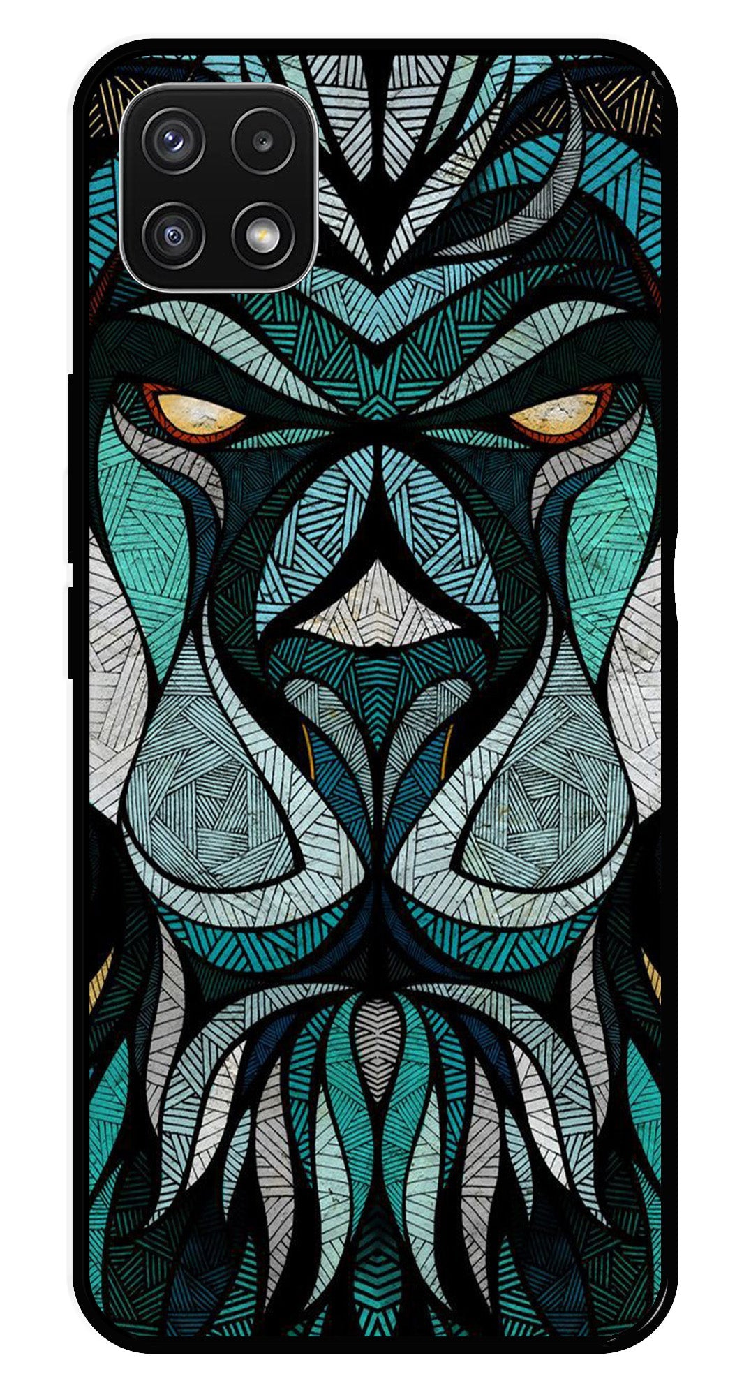Lion Pattern Metal Mobile Case for Samsung Galaxy A22 5G Lion Pattern Metal Mobile Case for Samsung Galaxy A22 5G (Design No -40)