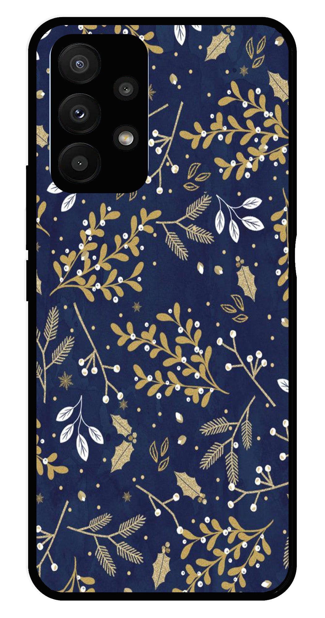 Floral Pattern Metal Mobile Case for Samsung Galaxy A53 5G (Design No -52)
