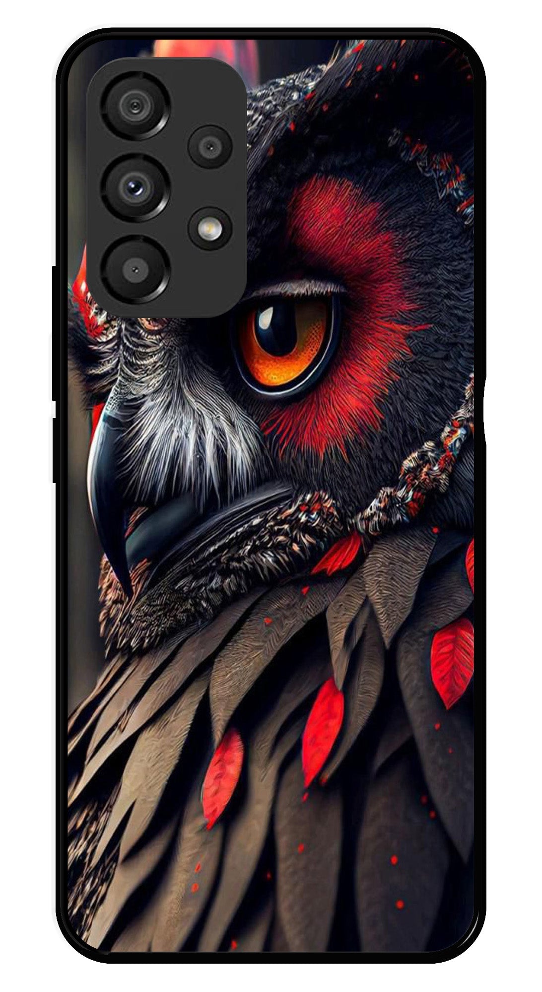 Owl Design Metal Mobile Case for Samsung Galaxy A33 5G Owl Design Metal Mobile Case for Samsung Galaxy A33 5G (Design No -26)