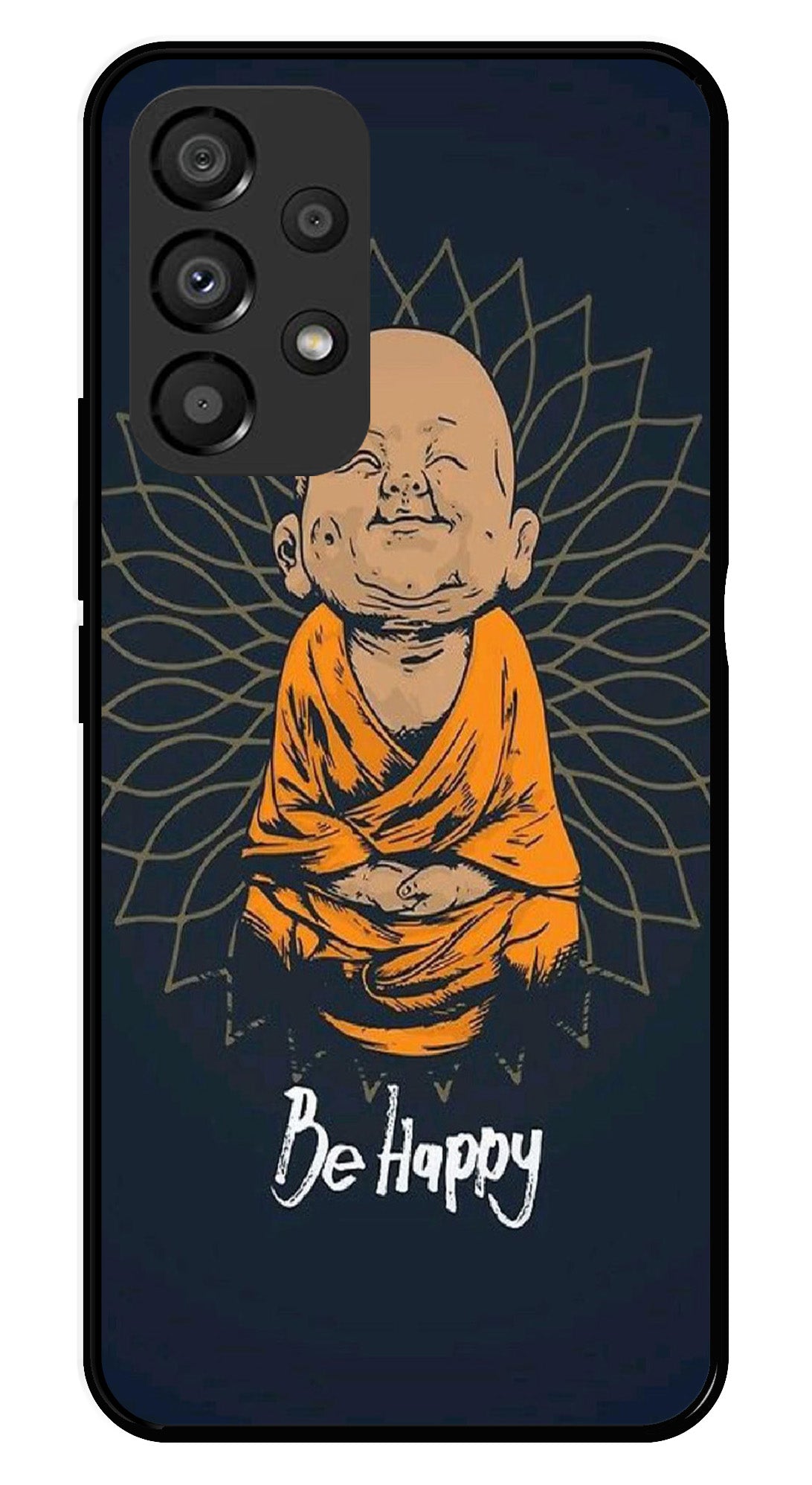 Be Happy Metal Mobile Case for Samsung Galaxy A33 5G Be Happy Metal Mobile Case for Samsung Galaxy A33 5G (Design No -27)