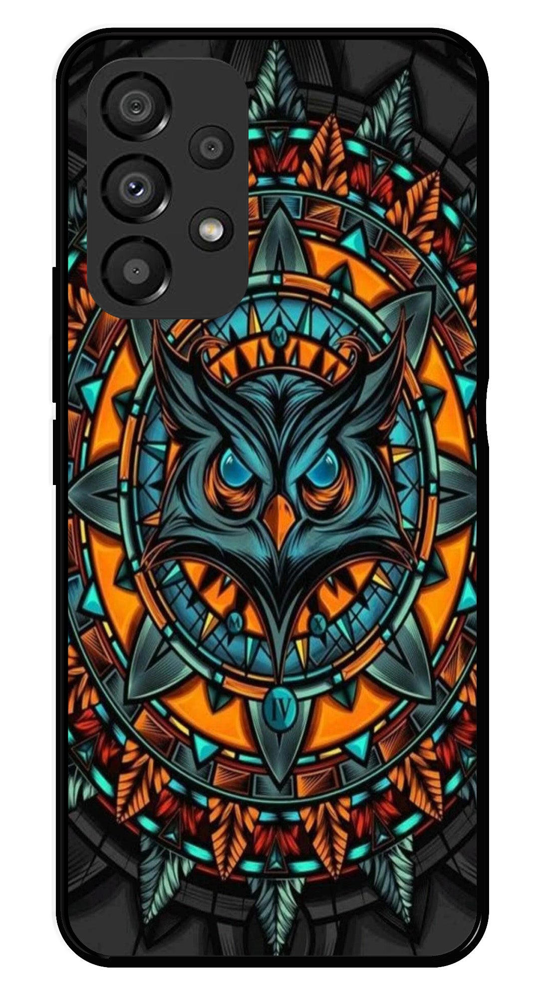 Owl Pattern Metal Mobile Case for Samsung Galaxy A33 5G Owl Pattern Metal Mobile Case for Samsung Galaxy A33 5G (Design No -42)