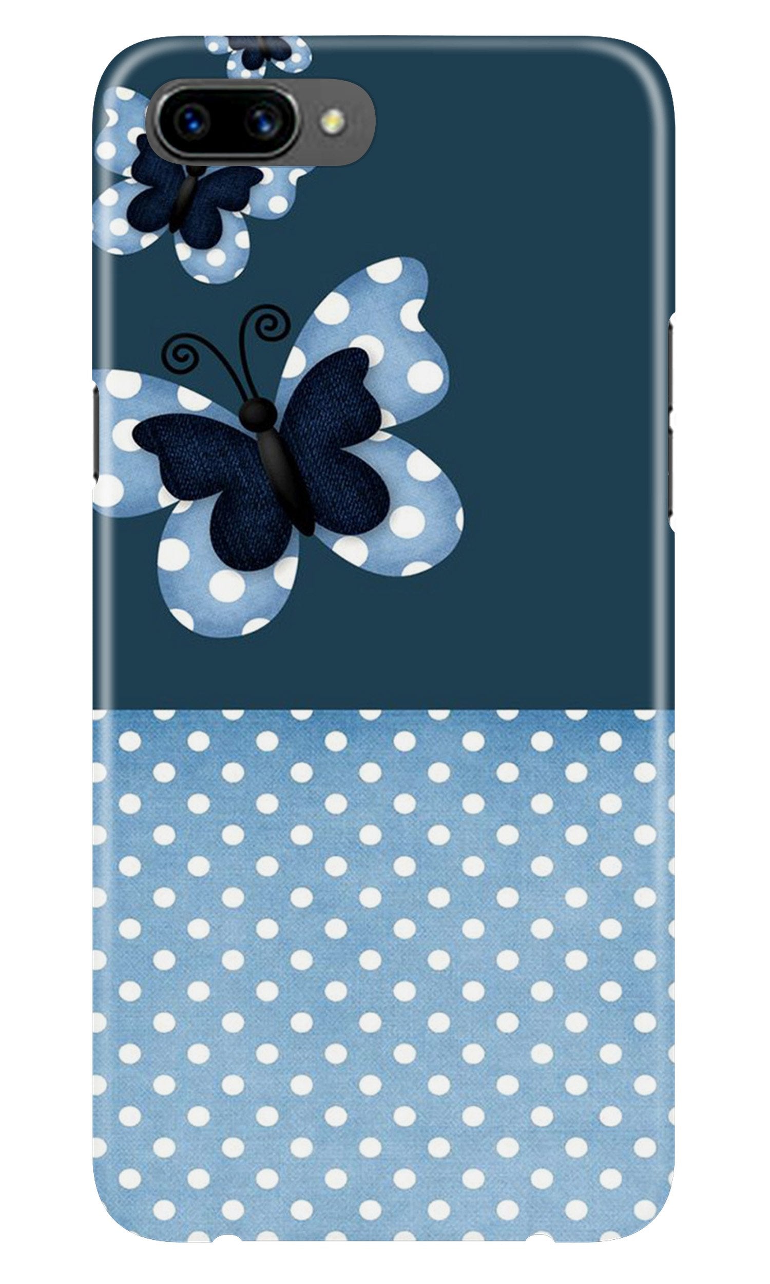 White dots Butterfly Case for Realme C1 White dots Butterfly Case for Realme C1