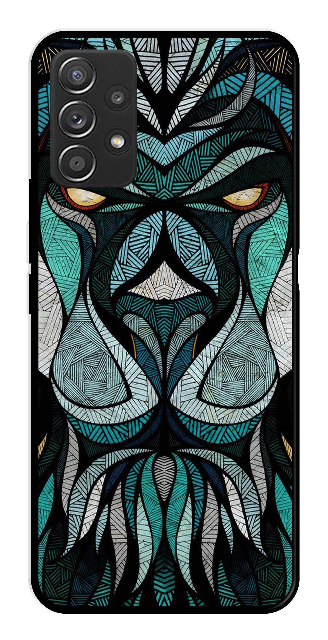 Lion Pattern Metal Mobile Case for Samsung Galaxy A52 4G Lion Pattern Metal Mobile Case for Samsung Galaxy A52 4G (Design No -40)