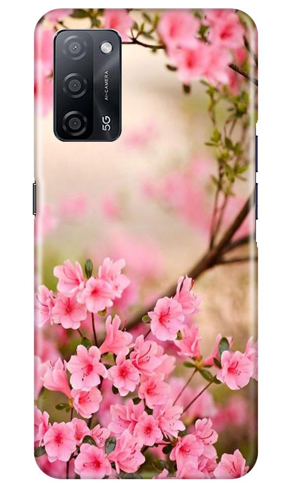 Pink flowers Mobile Back Case for Oppo A53s 5G (Design - 69) Pink flowers Case for Oppo A53s 5G