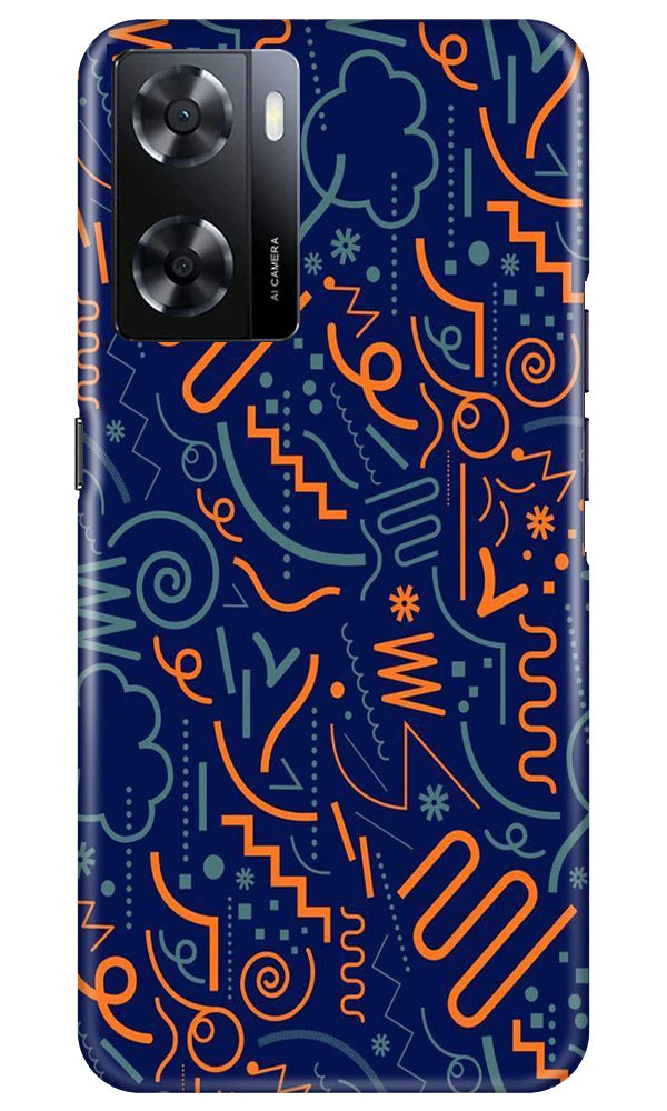 Line Art Baground Mobile Back Case for Oppo A57 2022 (Design - 26) Line Art Baground Case for Oppo A57 2022