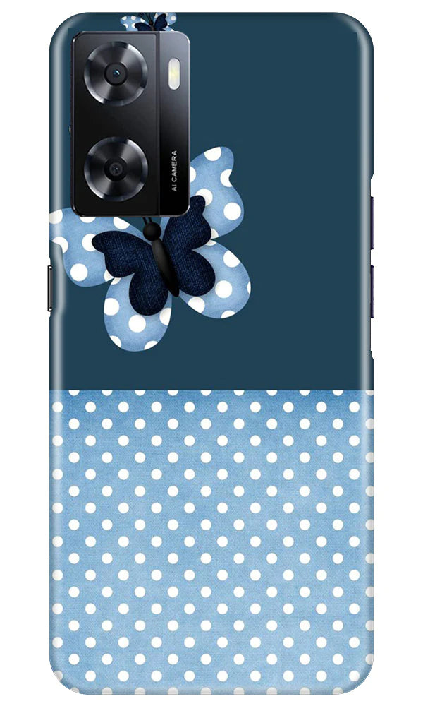 White dots Butterfly Mobile Back Case for Oppo A57 2022 (Design - 31) White dots Butterfly Case for Oppo A57 2022