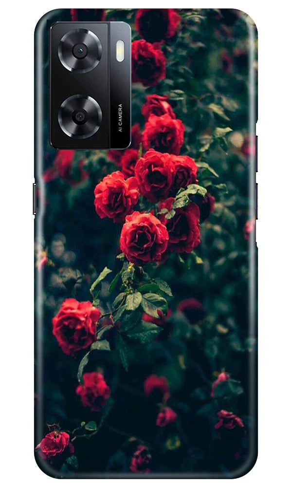 Red Rose Mobile Back Case for Oppo A57 2022 (Design - 66) Red Rose Case for Oppo A57 2022