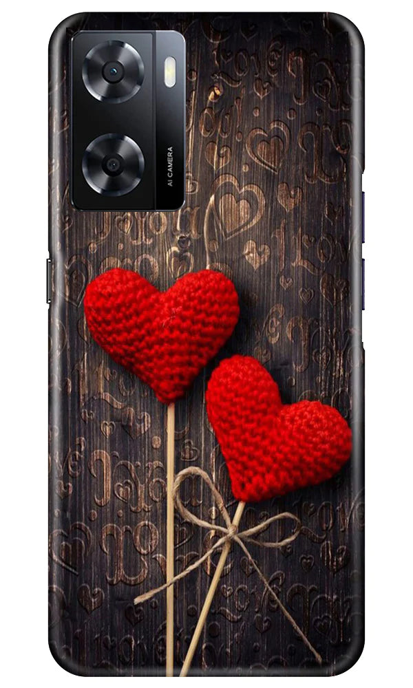 Red Hearts Mobile Back Case for Oppo A57 2022 (Design - 80) Red Hearts Case for Oppo A57 2022