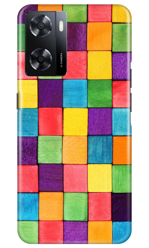 Colorful Square Mobile Back Case for Oppo A57 2022 (Design - 187) Colorful Square Case for Oppo A57 2022 (Design No. 187)