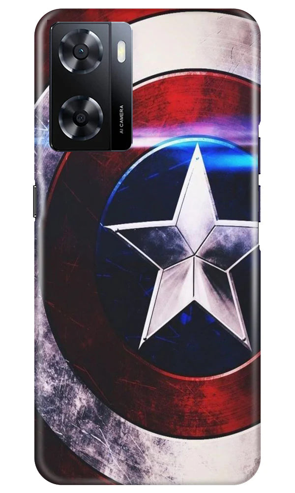Captain America Shield Mobile Back Case for Oppo A57 2022 (Design - 219) Captain America Shield Case for Oppo A57 2022 (Design No. 219)