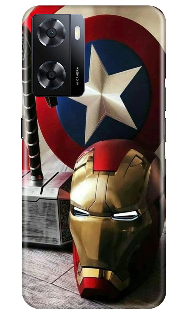 Ironman Captain America Mobile Back Case for Oppo A57 2022 (Design - 223) Ironman Captain America Case for Oppo A57 2022 (Design No. 223)