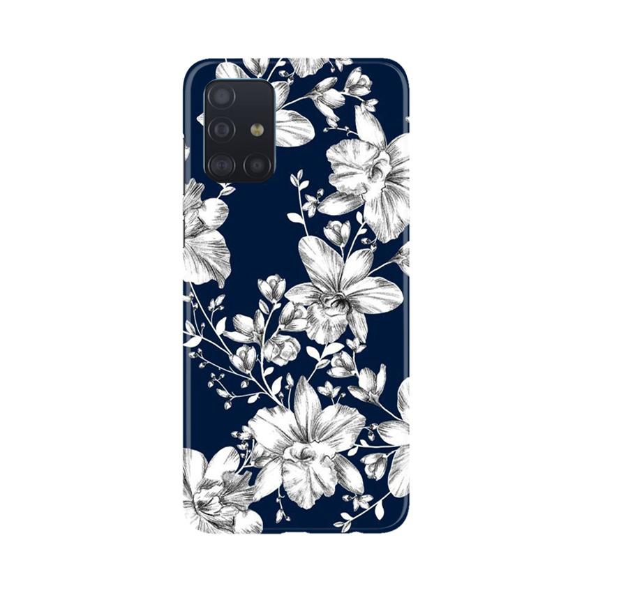 White flowers Blue Background Mobile Back Case for Samsung Galaxy A71 (Design - 14) White flowers Blue Background Case for Samsung Galaxy A71