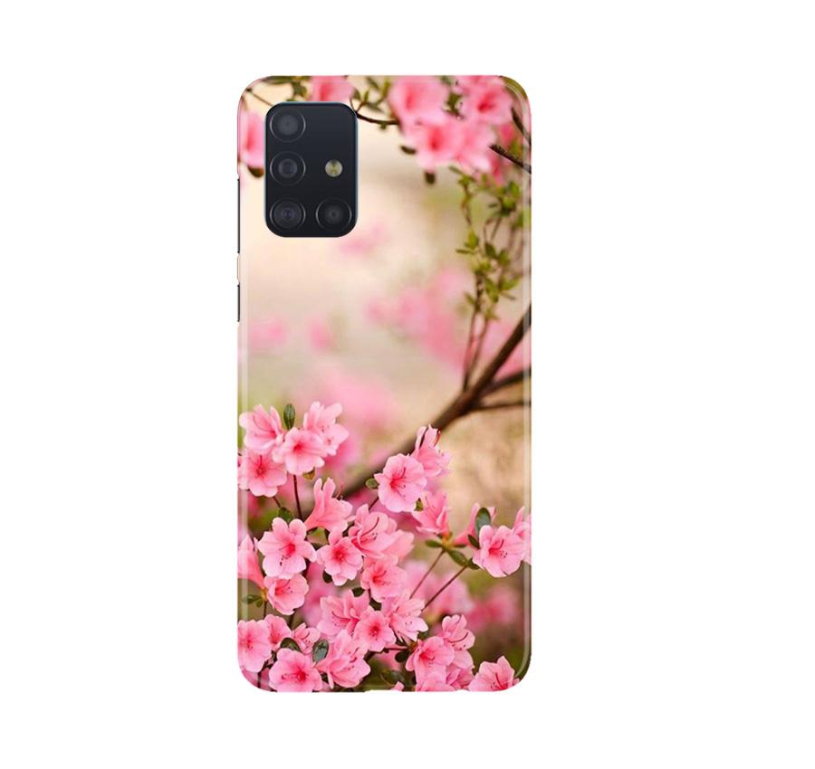 Pink flowers Mobile Back Case for Samsung Galaxy A71 (Design - 69) Pink flowers Case for Samsung Galaxy A71