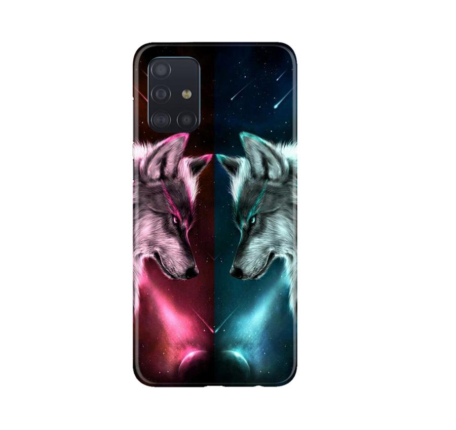 Wolf fight Mobile Back Case for Samsung Galaxy A71 (Design - 221) Wolf fight Case for Samsung Galaxy A71 (Design No. 221)