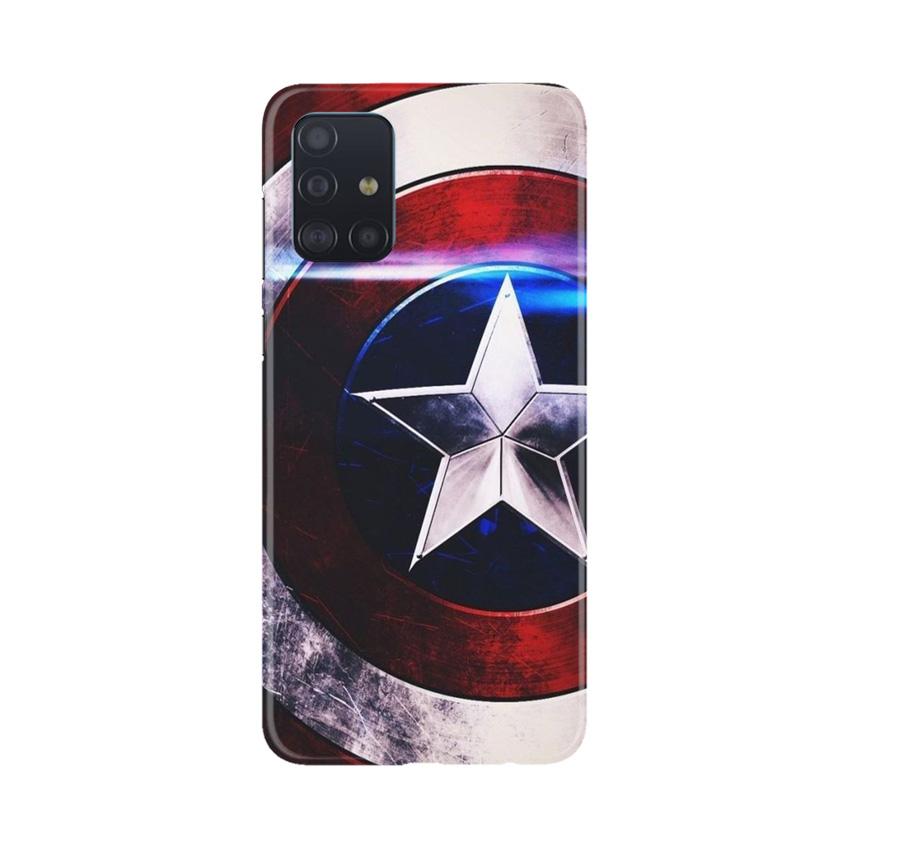 Captain America Shield Mobile Back Case for Samsung Galaxy A71 (Design - 250) Captain America Shield Case for Samsung Galaxy A71 (Design No. 250)