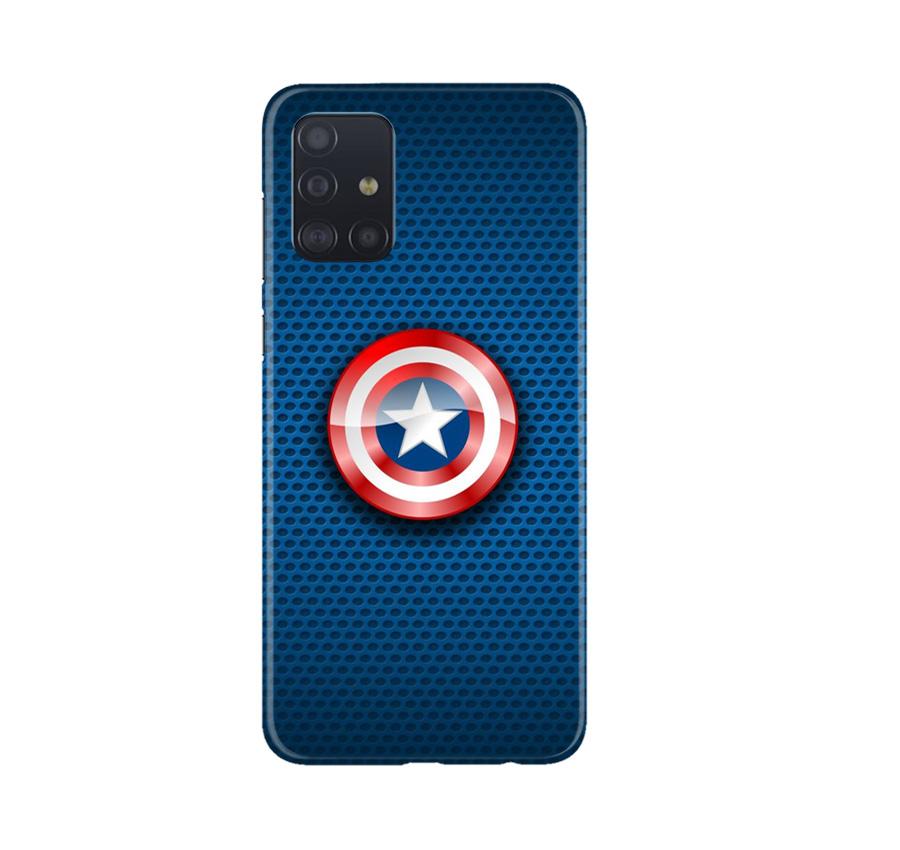 Captain America Shield Mobile Back Case for Samsung Galaxy A71 (Design - 253) Captain America Shield Case for Samsung Galaxy A71 (Design No. 253)