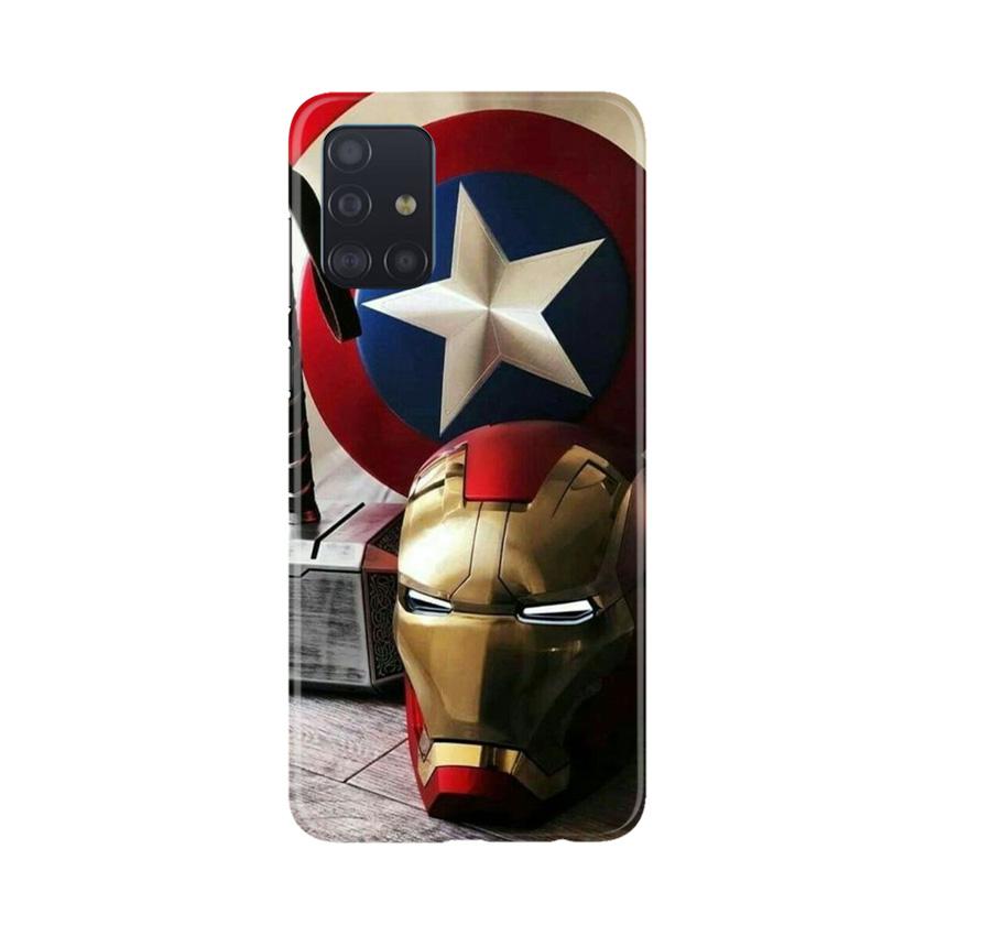 Ironman Captain America Mobile Back Case for Samsung Galaxy A71 (Design - 254) Ironman Captain America Case for Samsung Galaxy A71 (Design No. 254)