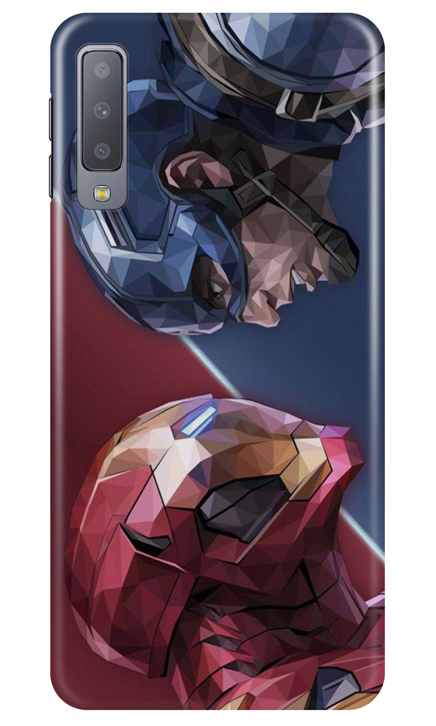 Ironman Captain America Mobile Back Case for Samung Galaxy A70s (Design - 245) Ironman Captain America Case for Samung Galaxy A70s (Design No. 245)