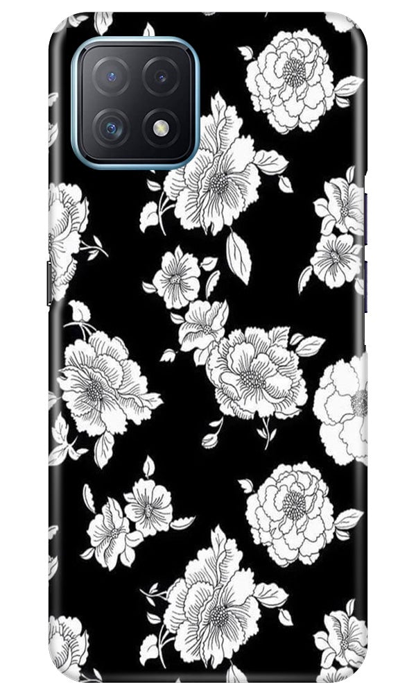 White flowers Black Background Mobile Back Case for Oppo A72 5G (Design - 9) White flowers Black Background Case for Oppo A72 5G
