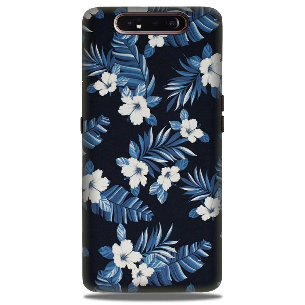 White flowers Blue Background2 Case for Samsung Galaxy A90 White flowers Blue Background2 Case for Samsung Galaxy A90