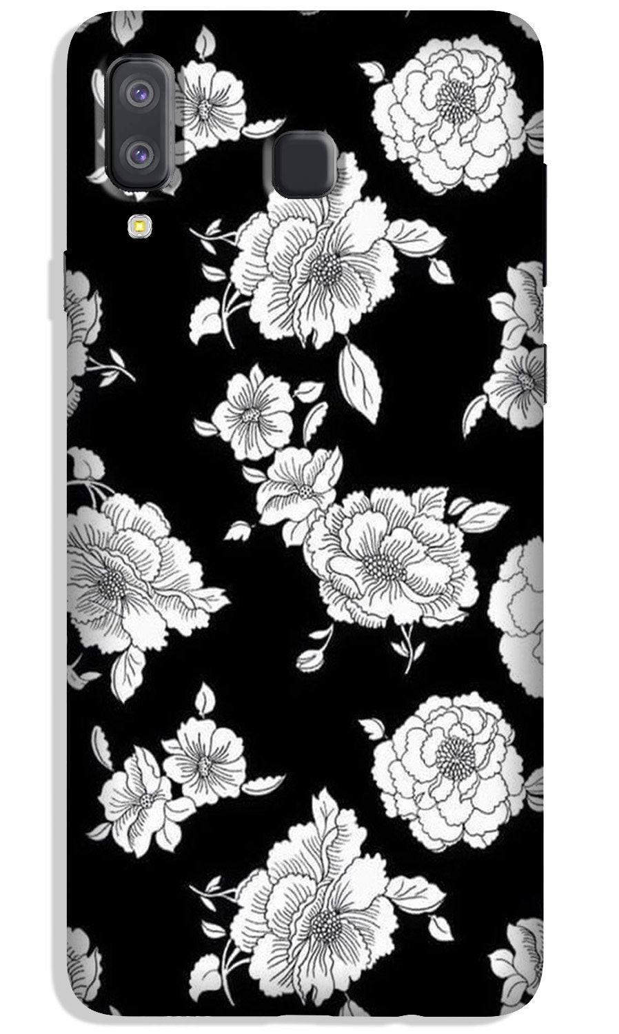 White flowers Black Background Case for Galaxy A8 Star White flowers Black Background Case for Galaxy A8 Star