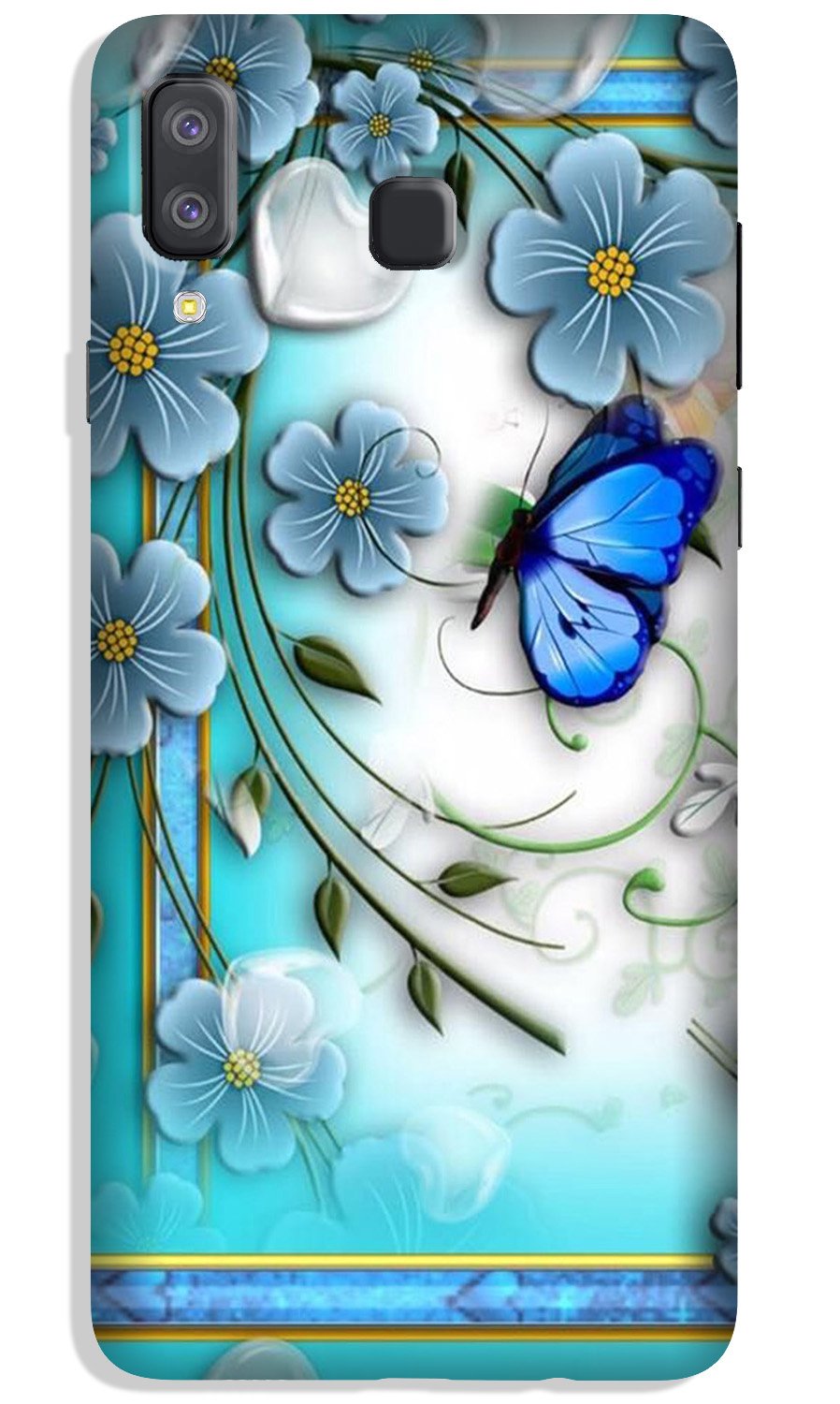 Blue Butterfly Case for Galaxy A8 Star Blue Butterfly Case for Galaxy A8 Star