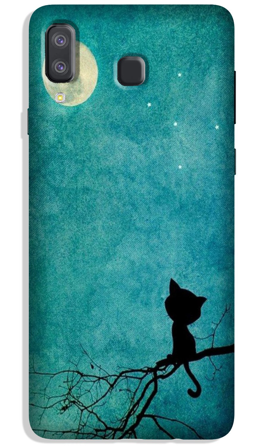 Moon cat Case for Galaxy A8 Star Moon cat Case for Galaxy A8 Star