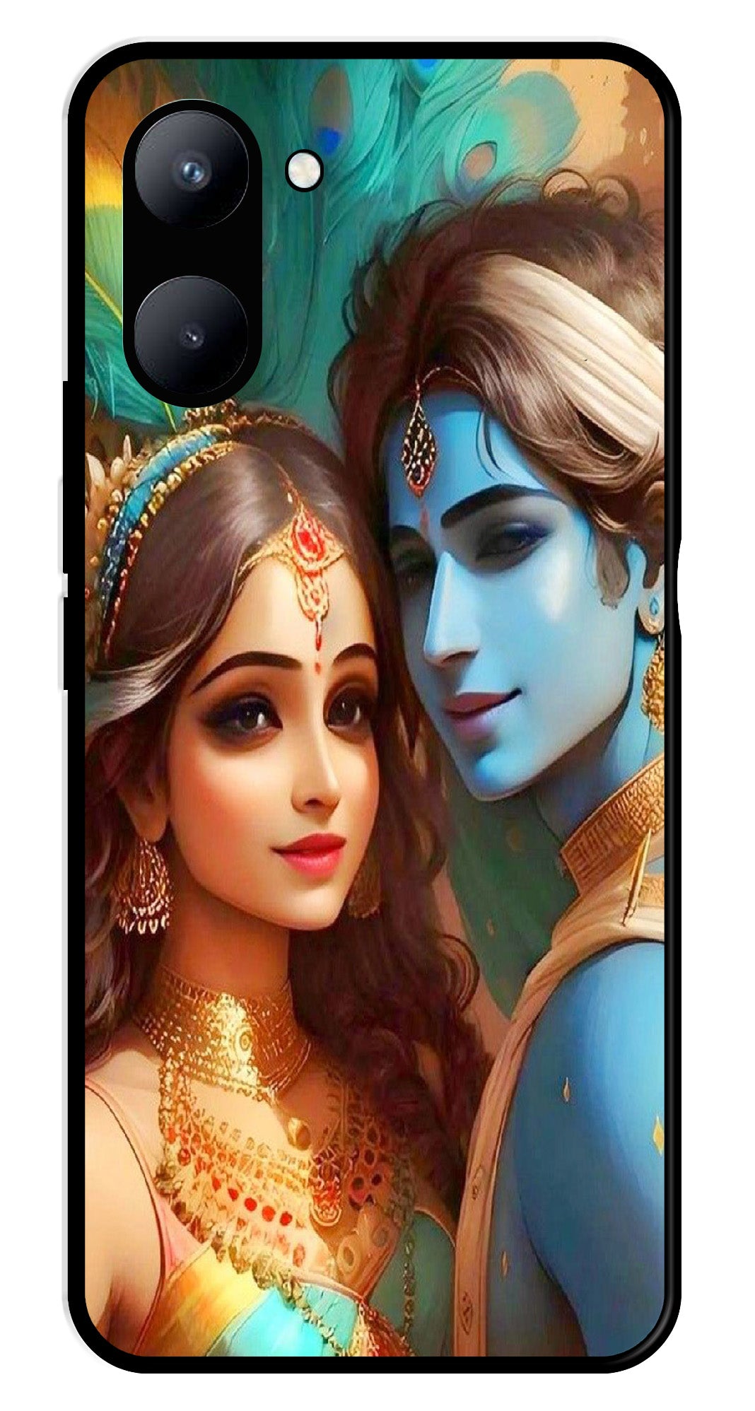 Lord Radha Krishna Metal Mobile Case for Realme C33 Lord Radha Krishna Metal Mobile Case for Realme C33 (Design No -01)