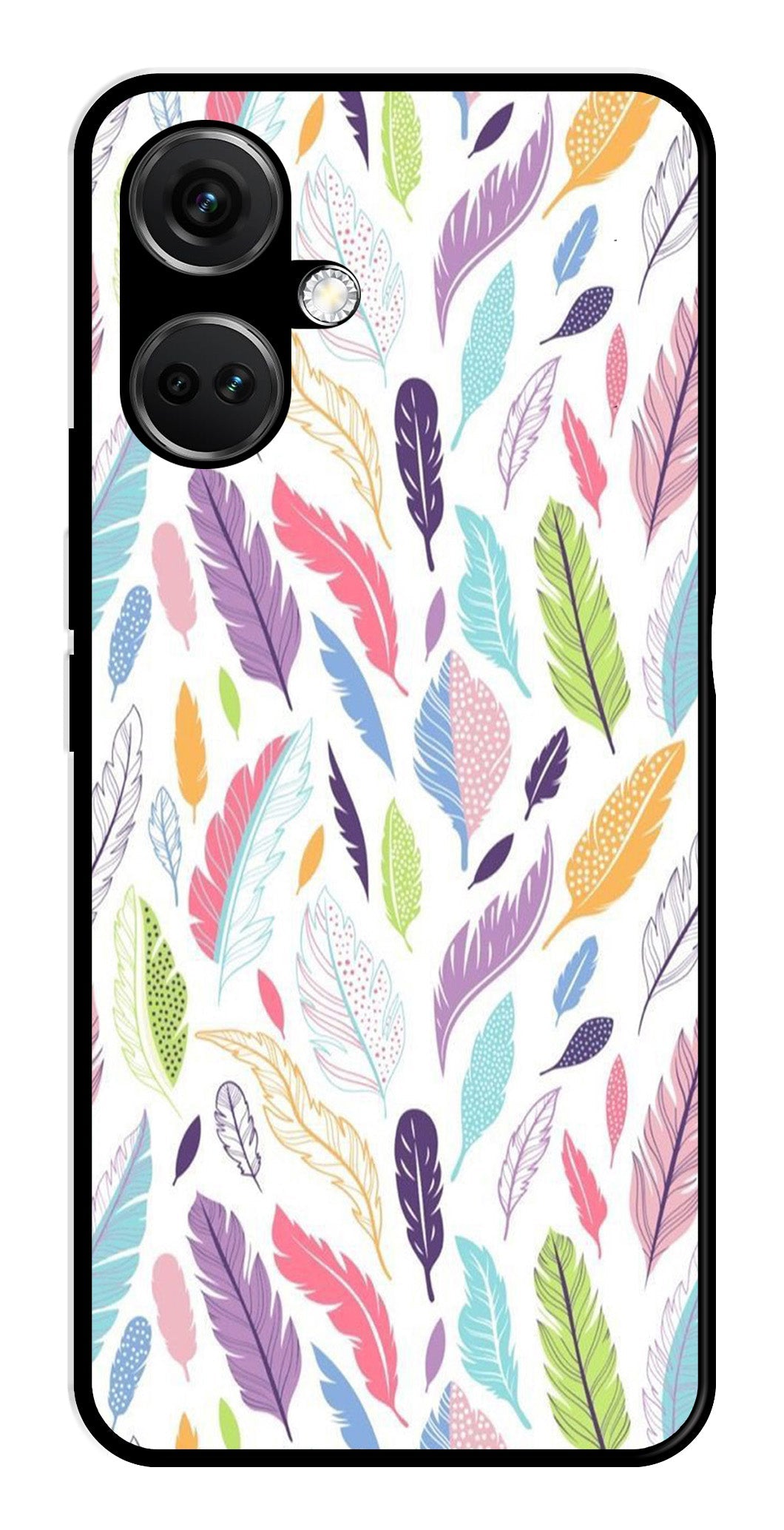 Colorful Feathers Metal Mobile Case for OnePlus Nord CE 3 5G Colorful Feathers Metal Mobile Case for OnePlus Nord CE 3 5G