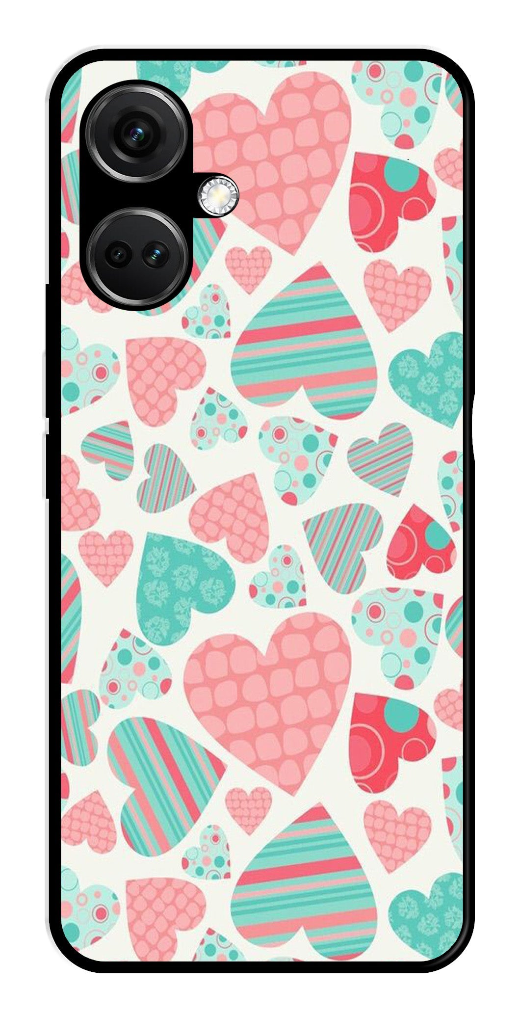 Hearts Pattern Metal Mobile Case for OnePlus Nord CE 3 5G Hearts Pattern Metal Mobile Case for OnePlus Nord CE 3 5G