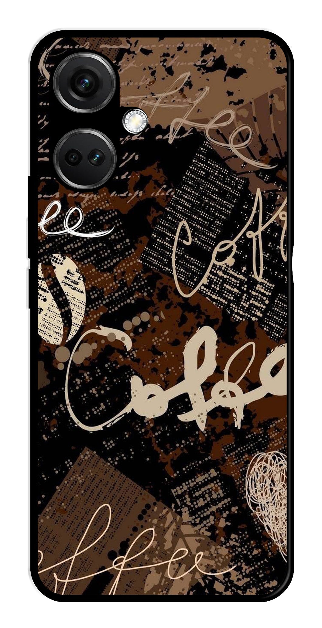 Coffee Pattern Metal Mobile Case for OnePlus Nord CE 3 5G Coffee Pattern Metal Mobile Case for OnePlus Nord CE 3 5G