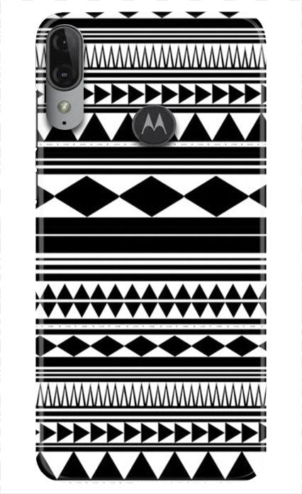Black white Pattern Mobile Back Case for Moto E6s (Design - 5) Black white Pattern Case for Moto E6s